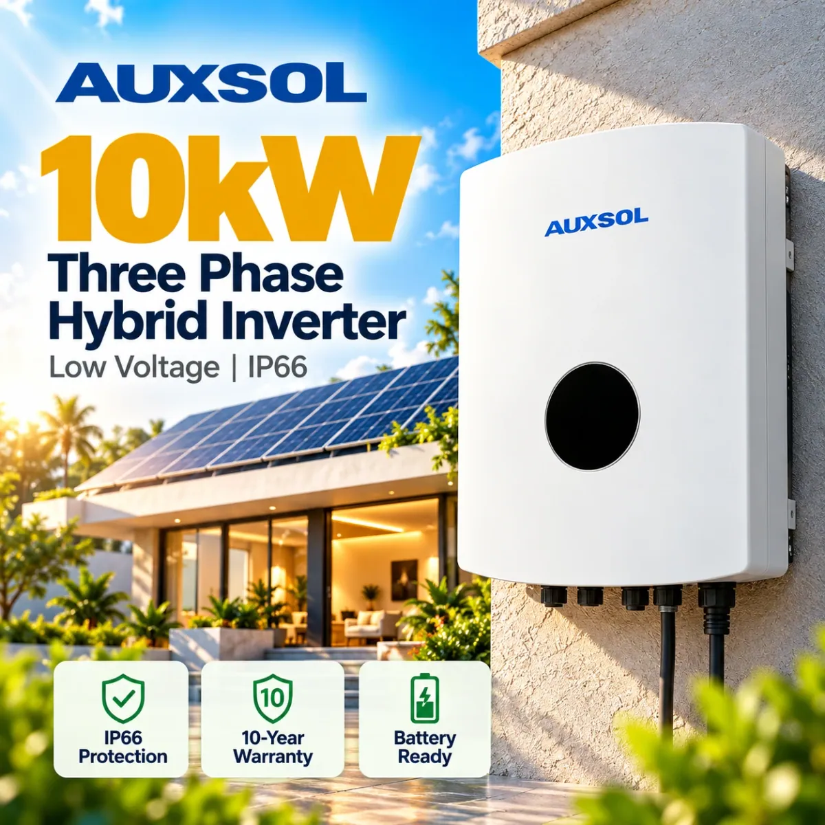 Auxsol ASG-10SL-ZL 10kW Single Phase LV Hybrid Inverter Pakistan