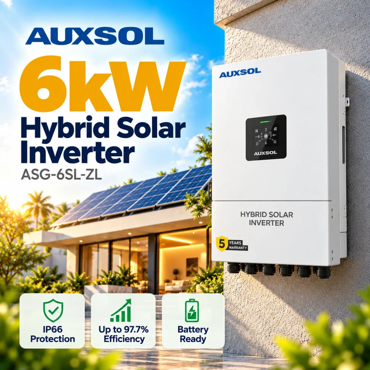 Auxsol ASG-6SL-ZL 6kW Single Phase LV Hybrid Inverter Pakistan