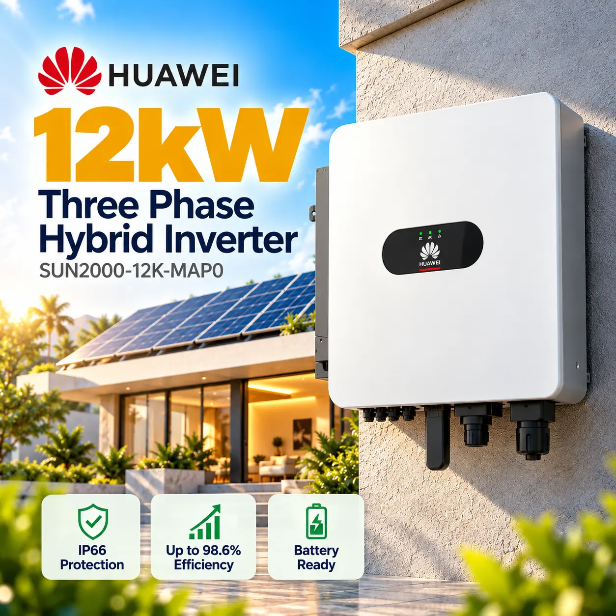 Huawei SUN2000-12K-MAP0 12kW Three Phase Smart Energy Controller Pakistan