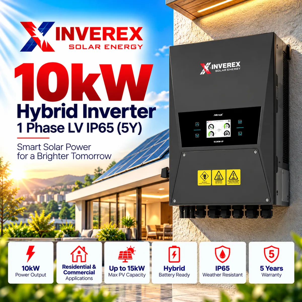 Inverex Nitrox 10kW Single Phase Hybrid Solar Inverter