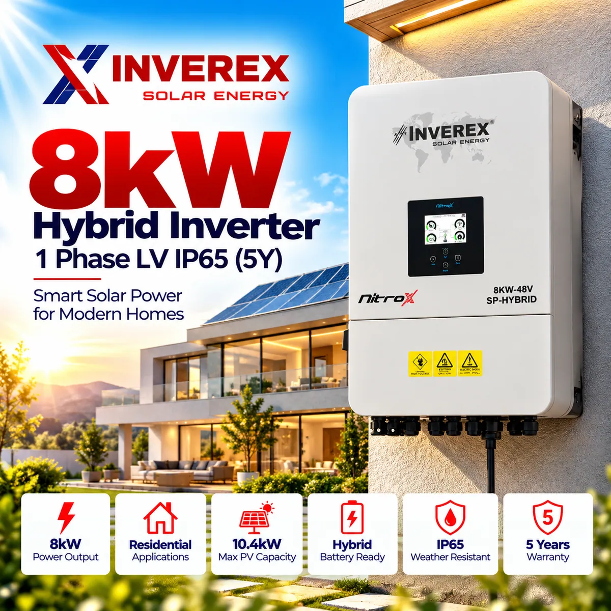 Inverex Nitrox 8kW Single Phase Hybrid Solar Inverter