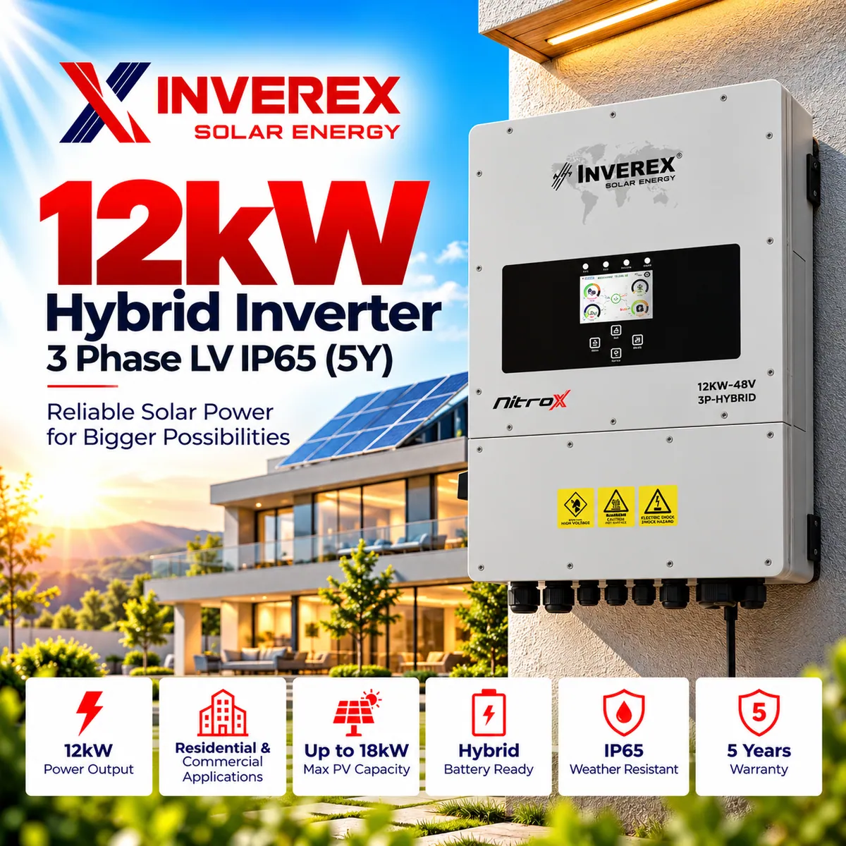 Inverex Nitrox 12kW Three Phase Hybrid Solar Inverter