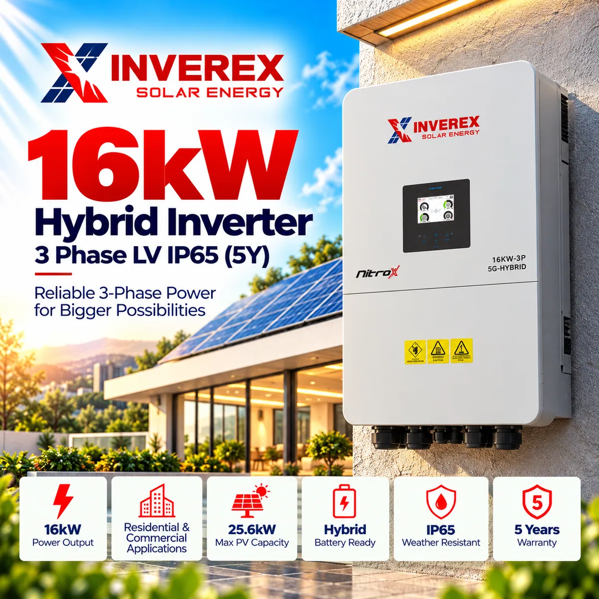 Inverex Nitrox 16kW Three Phase Hybrid Inverter