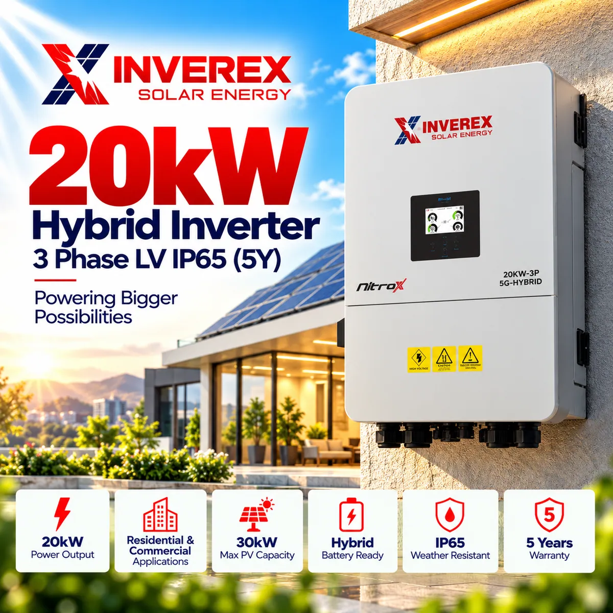 Inverex Nitrox 20kW Three Phase Hybrid Solar Inverter