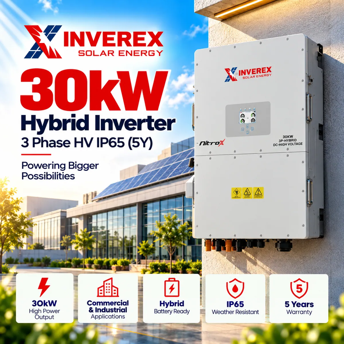 Inverex Nitrox 30kW Three Phase HV Hybrid Solar Inverter